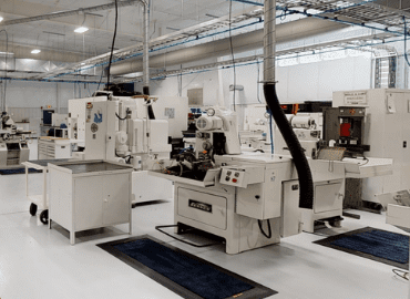 A machine shop filled with various machines and equipment